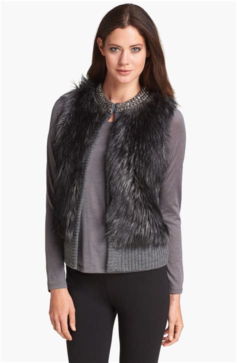 michael kors vest faux fur|mike Kors faux fur vest.